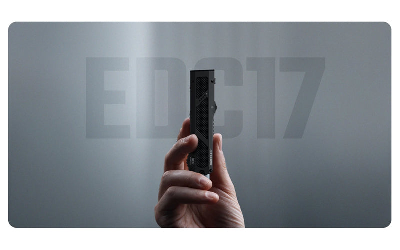 Lampe Torche Nitecore EDC17 - 1500 Lumens - LED Blanche + UV + Laser Vert - Design Plat Rechargeable USB-C  NYCTALOPE  