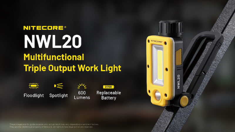 Lanterne de travail multifonctions Nitecore NWL20 – 600 Lumens  NYCTALOPE  