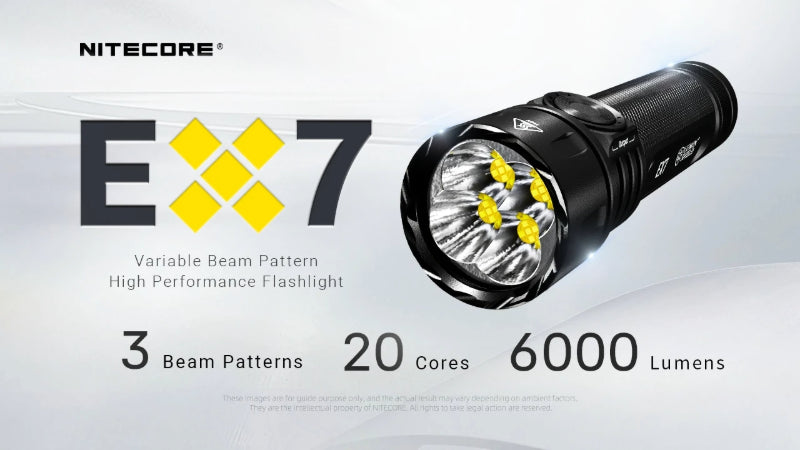 Lampe torche tactique Nitecore EX7 – 6000 Lumens  NYCTALOPE  