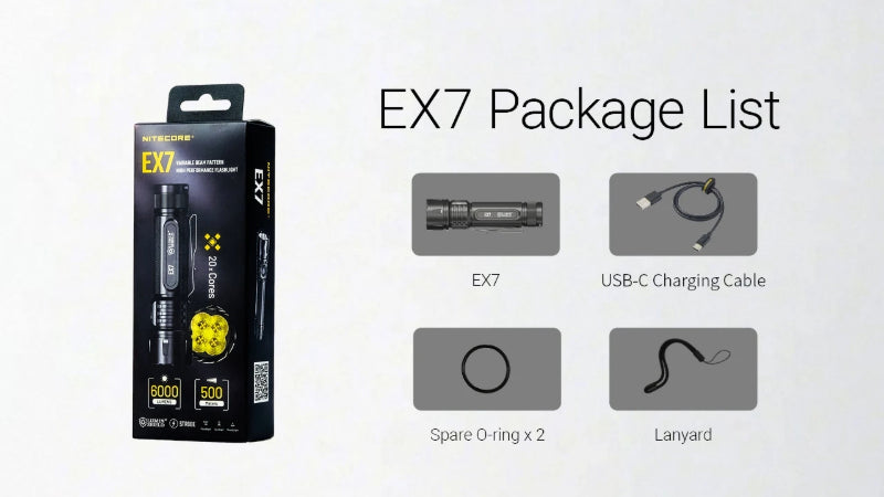 Lampe torche tactique Nitecore EX7 – 6000 Lumens Nitecore