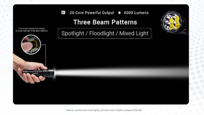 Lampe torche tactique Nitecore EX7 – 6000 Lumens  NYCTALOPE  