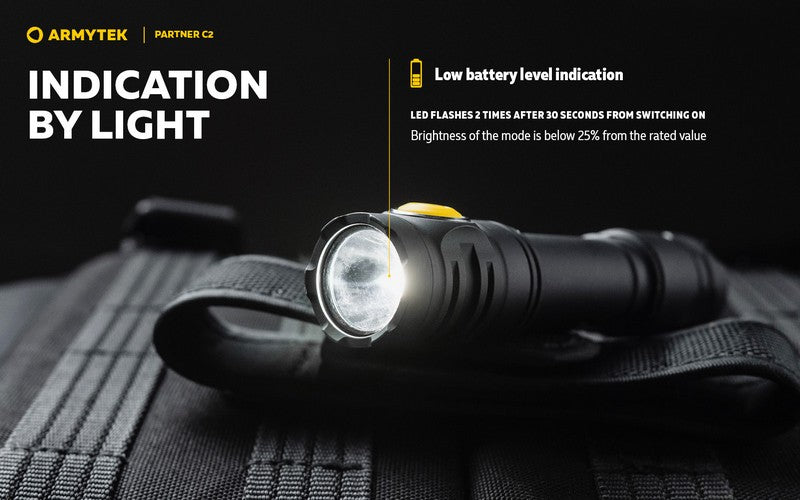 Lampe Torche Armytek Partner C2 V4 Magnet USB – 1100/1020 Lumens  NYCTALOPE  