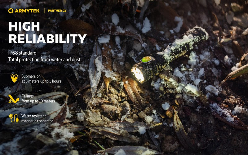 Lampe Torche Armytek Partner C2 V4 Magnet USB – 1100/1020 Lumens  NYCTALOPE  