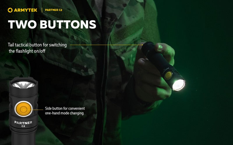 Lampe Torche Armytek Partner C2 V4 Magnet USB – 1100/1020 Lumens  NYCTALOPE  