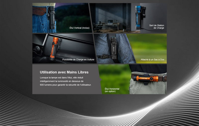 Lampe Torche Olight SEEKER 4 Pro Noir – 4600 Lumens  NYCTALOPE  