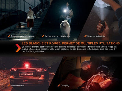 Lampe de poche porte-clés Fenix E03R V2.0 – 500 Lumens  NYCTALOPE  