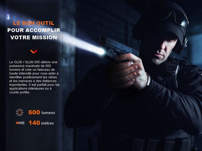 Lampe tactique pour arme – Fenix GL06 – 600 Lumens  NYCTALOPE  
