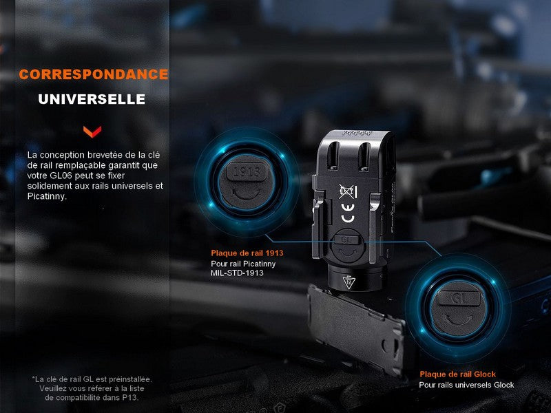 Lampe tactique pour arme – Fenix GL06 – 600 Lumens  NYCTALOPE  