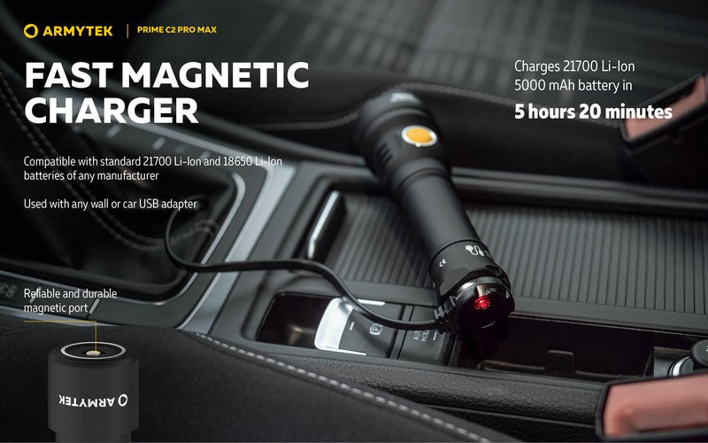 Lampe Torche Armytek Prime C2 PRO MAX V4 Magnet USB – 4000/3720 Lumens  NYCTALOPE  