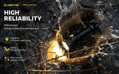 Lampe Torche Armytek Prime C2 PRO MAX V4 Magnet USB – 4000/3720 Lumens  NYCTALOPE  