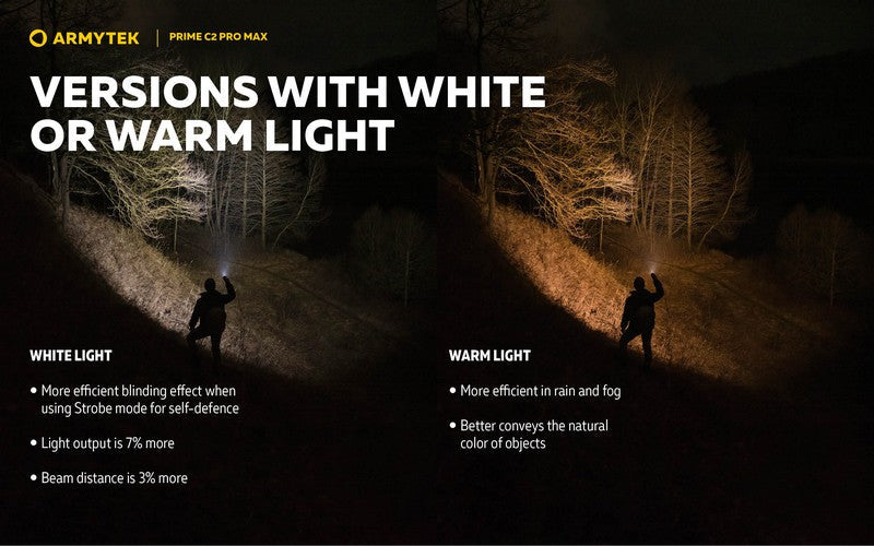 Lampe Torche Armytek Prime C2 PRO MAX V4 Magnet USB – 4000/3720 Lumens  NYCTALOPE  