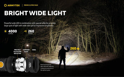 Lampe Torche Armytek Prime C2 PRO MAX V4 Magnet USB – 4000/3720 Lumens  NYCTALOPE  