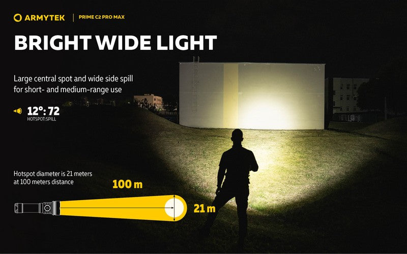 Lampe Torche Armytek Prime C2 PRO MAX V4 Magnet USB – 4000/3720 Lumens  NYCTALOPE  