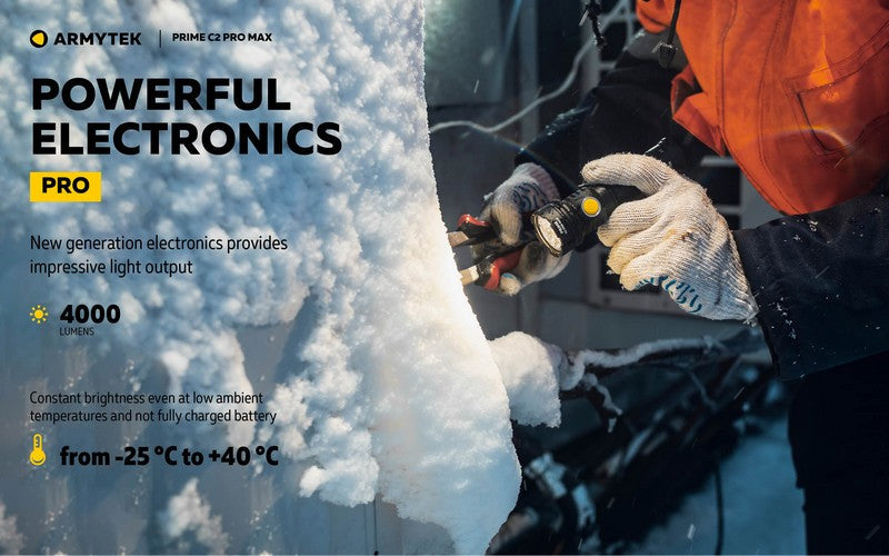 Lampe Torche Armytek Prime C2 PRO MAX V4 Magnet USB – 4000/3720 Lumens  NYCTALOPE  