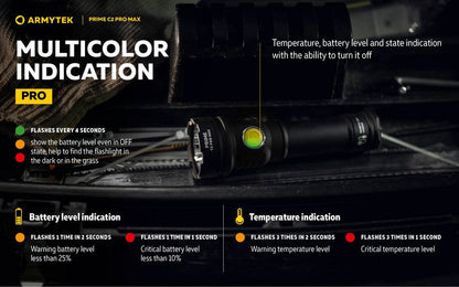 Lampe Torche Armytek Prime C2 PRO MAX V4 Magnet USB – 4000/3720 Lumens  NYCTALOPE  