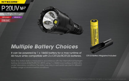 Lampe Torche Nitecore P20UV V2 – 1000 Lumens  NYCTALOPE  