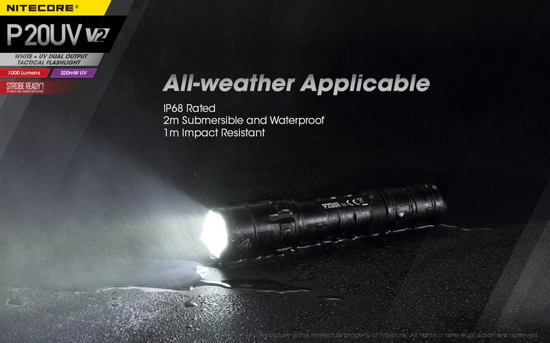 Lampe Torche Nitecore P20UV V2 – 1000 Lumens  NYCTALOPE  