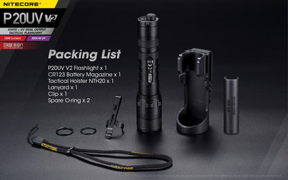 Lampe Torche Nitecore P20UV V2 – 1000 Lumens  NYCTALOPE  