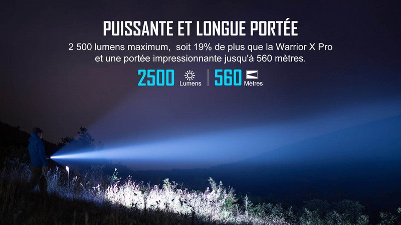 Lampe Torche Tactique rechargeable Olight WARRIOR X3 KIT – 2500 Lumens