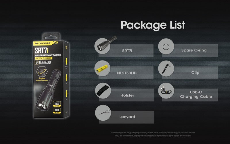 Lampe Torche Nitecore SRT7i – 3000 Lumens  NYCTALOPE  