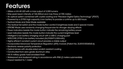 Lampe Torche Nitecore MH25 PRO - 3300 Lumens  NYCTALOPE  