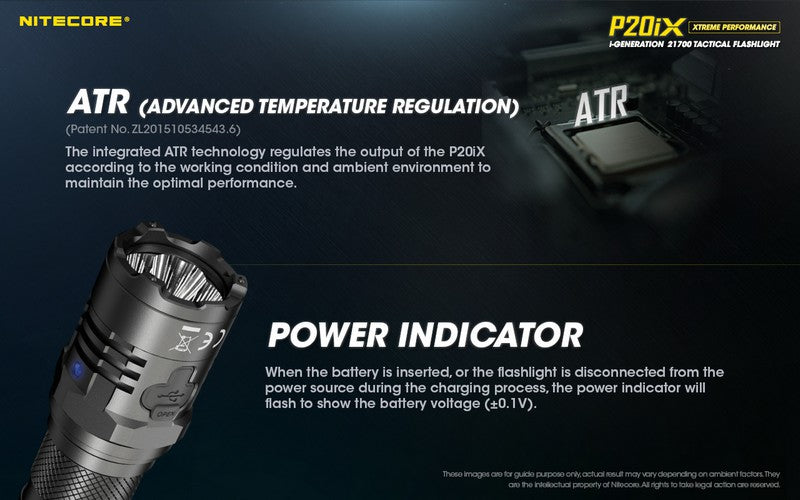 Lampe Torche Nitecore P20ix - 4000 Lumens rechargeable USB-C  NYCTALOPE  