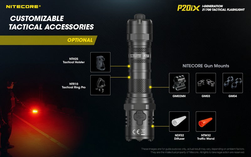 Lampe Torche Nitecore P20ix - 4000 Lumens rechargeable USB-C  NYCTALOPE  