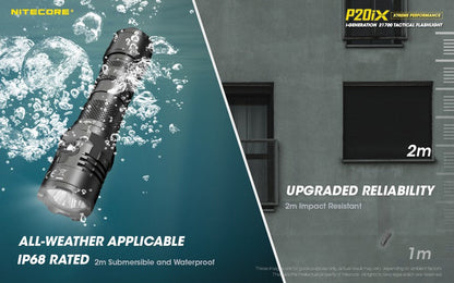 Lampe Torche Nitecore P20ix - 4000 Lumens rechargeable USB-C  NYCTALOPE  