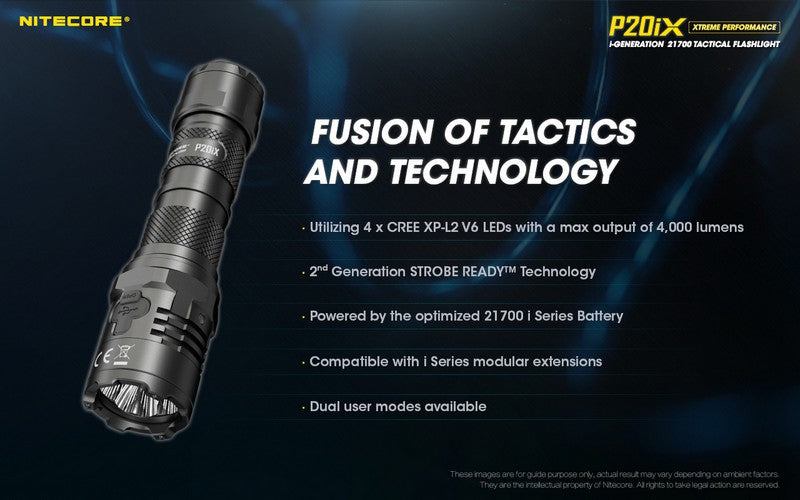 Lampe Torche Nitecore P20ix 4000 Lumens rechargeable USB-C Nitecore
