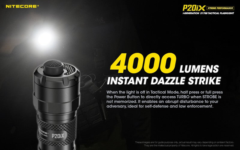 Lampe Torche Nitecore P20ix 4000 Lumens rechargeable USB-C Nitecore