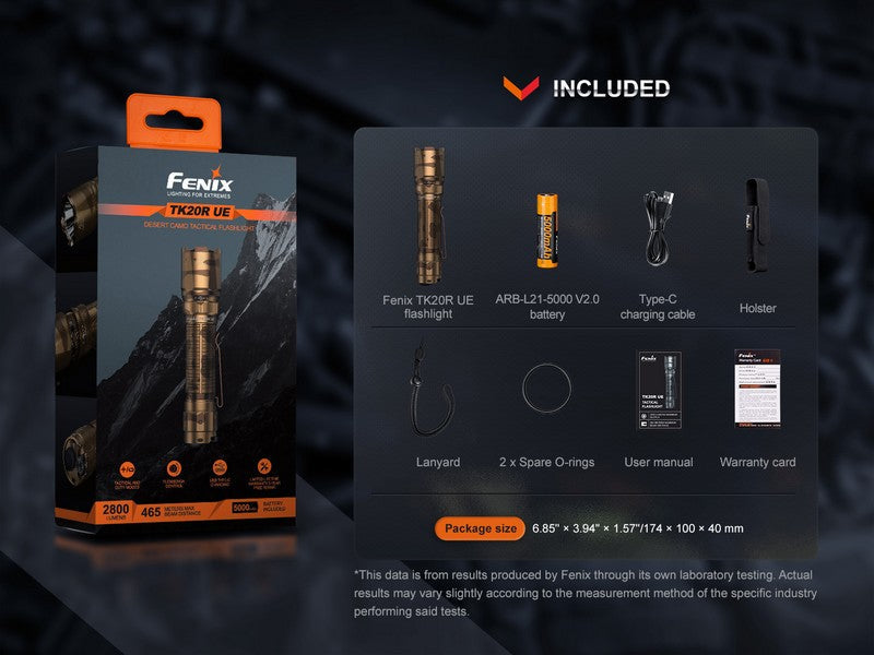 Lampe Torche Tactique Fenix TK20R UE Camouflage – 2800 Lumens - Rechargeable  NYCTALOPE  