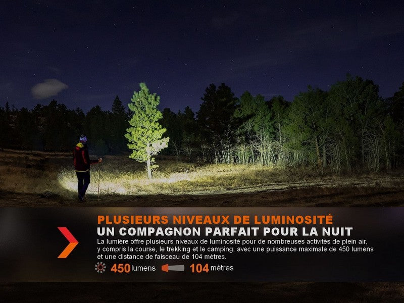 Lampe Frontale Fenix HL16 – 450 Lumens  NYCTALOPE  