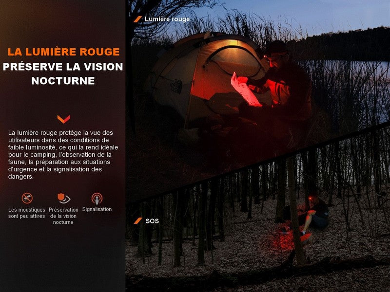 Lampe Frontale Fenix HL16 – 450 Lumens  NYCTALOPE  