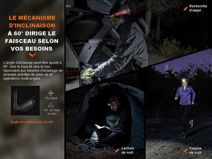 Lampe Frontale Fenix HL16 – 450 Lumens  NYCTALOPE  