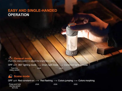 Lanterne Fenix CL22R - 500 Lumens - lampe multifonctions rechargeable USB-C  NYCTALOPE  