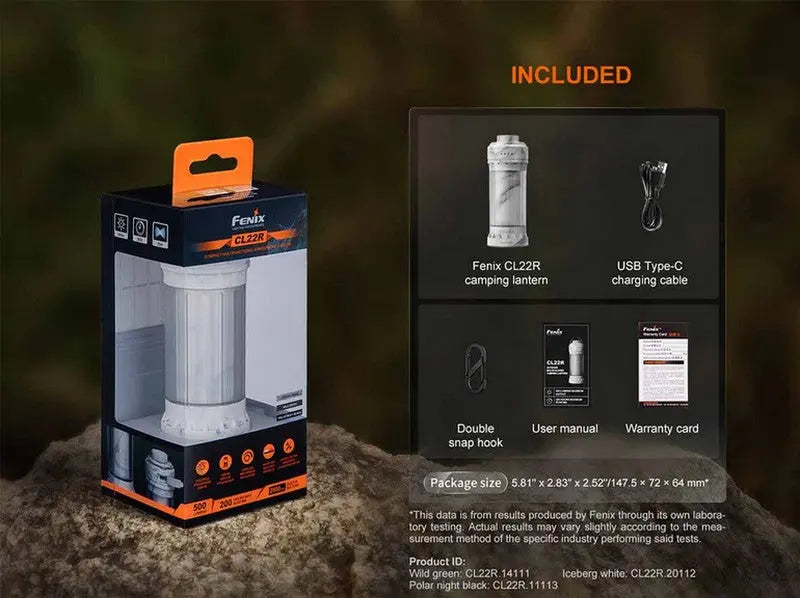 Lanterne Fenix CL22R - 500 Lumens - lampe multifonctions rechargeable USB-C  NYCTALOPE  