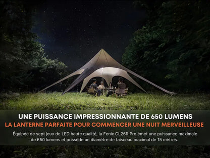 Lanterne Fenix CL26R PRO - 650 Lumens - Rechargeable - White  NYCTALOPE  