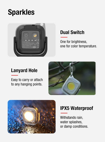 Lanterne de camping Klarus CL5 - 650 Lumens - Compacte légère, Rechargeable  NYCTALOPE  