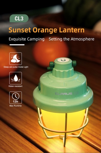 Lanterne de camping compacte - Klarus CL3 Blanche – 280 Lumens – Rechargeable