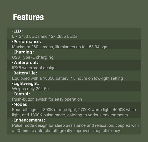 Lanterne de camping compacte - Klarus CL3 Blanche – 280 Lumens – Rechargeable  NYCTALOPE  