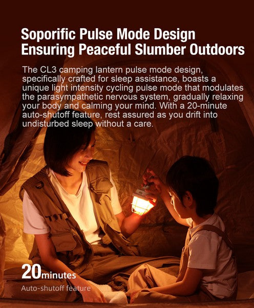 Lanterne de camping compacte - Klarus CL3 Blanche – 280 Lumens – Rechargeable  NYCTALOPE  