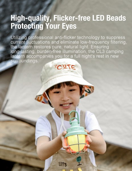 Lanterne de camping compacte - Klarus CL3 Blanche – 280 Lumens – Rechargeable  NYCTALOPE  