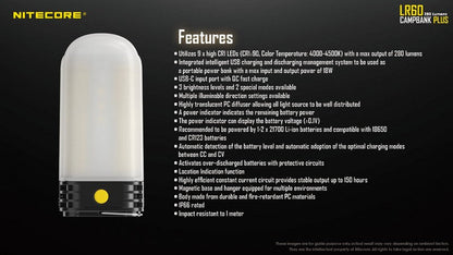 Lanterne Nitecore LR60 – 280 Lumens  NYCTALOPE  