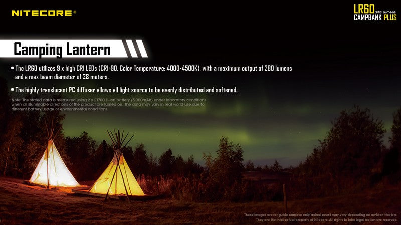 Lanterne Nitecore LR60 – 280 Lumens Nitecore