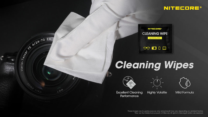 Lingette Nettoyante Nitecore NC-CK008 – Sans alcool et toutes surfaces – 60 pièces  NYCTALOPE  