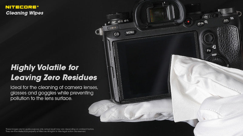 Lingette Nettoyante Nitecore NC-CK008 – Sans alcool et toutes surfaces – 60 pièces  NYCTALOPE  