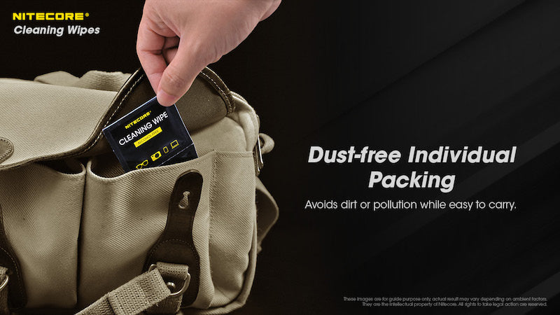 Lingette Nettoyante Nitecore NC-CK008 – Sans alcool et toutes surfaces – 60 pièces  NYCTALOPE  