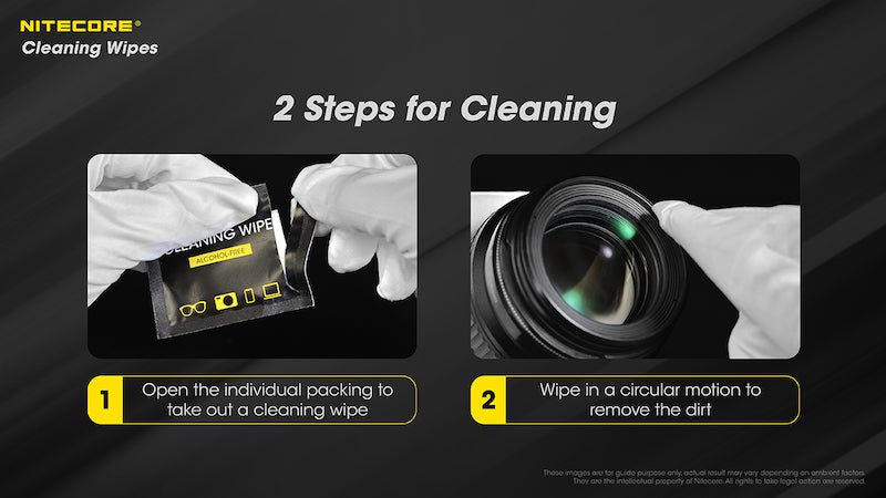 Lingette Nettoyante Nitecore NC-CK008 – Sans alcool et toutes surfaces – 60 pièces  NYCTALOPE  