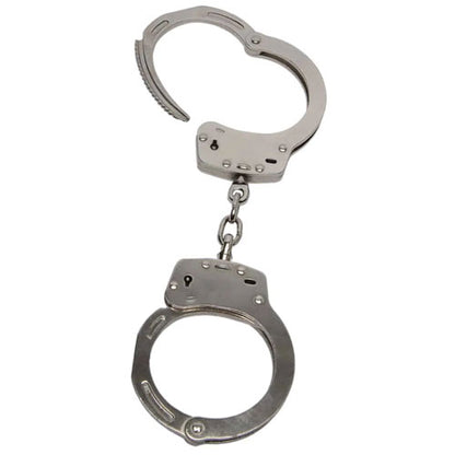 Menottes en Acier Nickelé Double Sécurité GK Pro REF: 513 - 19 Crans de Serrage - Double Fermeture - Liaison par Chaîne - NYCTALOPE