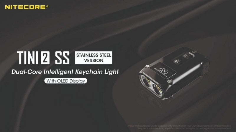 Lampe Torche Titane Nitecore Tini 2 SS - 500Lumens - Rechargeable écran Oled  NYCTALOPE  